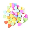 50 perles coeur en bois vernis - 18 mm