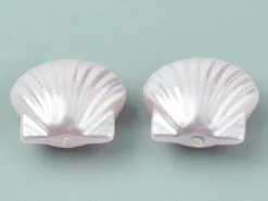 5 perles coquillages en plastique