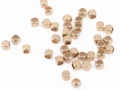 20 perles cubes aux bords arrondis - laiton sans placage - 2,5 mm