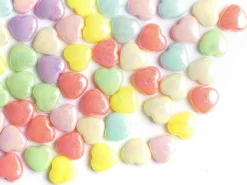 50 perles cœurs nacrés - 12 mm