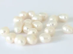 20 perles de culture - forme grain de riz - 7/8 mm