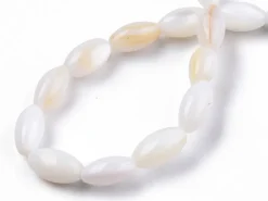 20 perles de culture - forme grain de riz - 7,5 x 4 mm