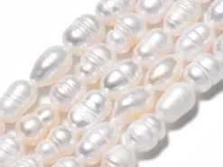 20 perles de culture forme grain de riz - 10 mm env
