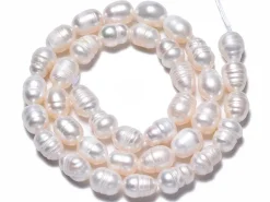 20 perles de culture forme grain de riz - 10 mm env