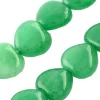 10 perles de jade naturel coeur 10 mm - Vert