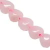 10 perles de quartz naturel coeur - Rose clair
