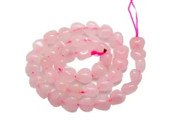 10 perles de quartz naturel coeur - Rose clair