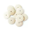 10 perles en bois - Rond plat 23 mm
