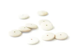 10 perles en bois - Rond plat 23 mm