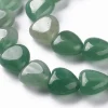 10 perles en forme de cœur en aventurine verte - 10 mm