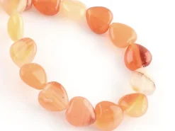 10 perles en forme de cœur en agate rouge - 10 mm