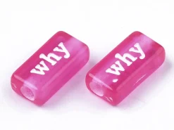 50 perles en plastique - mots flashy multicolore