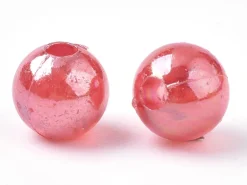 100 perles en plastique - rondes 6 mm - nacrées