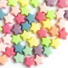 50 perles en plastique - étoiles - multicolore fluorescent - 11 mm