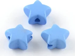 50 perles en plastique - étoiles - multicolore fluorescent - 11 mm