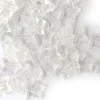 50 perles en plastique - étoiles transparentes à paillettes - 10 mm