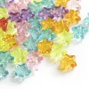 50 perles en plastique - étoiles transparentes - multicolore