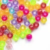 100 perles en plastique basiques pour enfants - pony beads - multicolores à paillettes