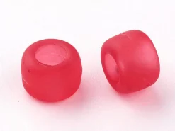 100 perles en plastique basiques pour enfants - pony beads - effet givré transclucide
