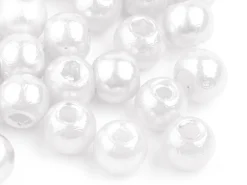 100 perles en plastique imitation perles de culture - 6 mm