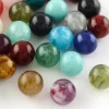 50 perles en plastique imitation pierres naturelles - multicolore - 8 mm