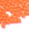 100 perles en plastique rondes 6 mm - orange fluo