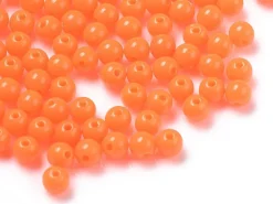 100 perles en plastique rondes 6 mm - orange fluo