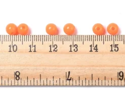 100 perles en plastique rondes 6 mm - orange fluo
