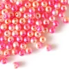 100 perles en plastique rondes imitation perles de culture - 6 mm - dégradé rose