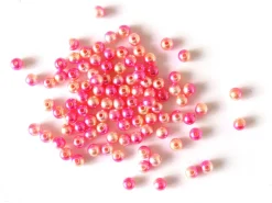 100 perles en plastique rondes imitation perles de culture - 6 mm - dégradé rose