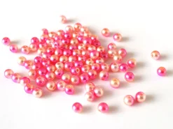 100 perles en plastique rondes imitation perles de culture - 6 mm - dégradé rose