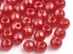 100 perles en plastique rondes imitation perles de culture - 6 mm - multicolore