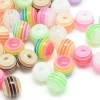 100 perles en plastique rondes 6 mm - rayures