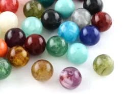 100 perles en plastique rondes 6 mm - imitation perles naturelles