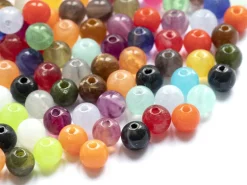 100 perles en plastique rondes 6 mm - imitation perles naturelles