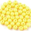 100 perles en plastique rondes 6 mm - jaune