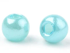 100 perles en plastique rondes imitation perles de culture - 6 mm - bleu turquoise