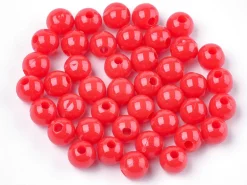 100 perles en plastique rondes 6 mm - rouge
