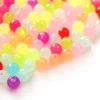 100 perles en plastique rondes 6 mm - multicolores