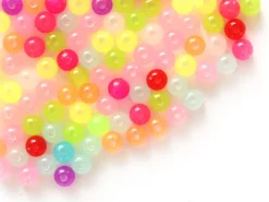 100 perles en plastique rondes 6 mm - multicolores