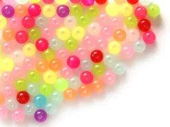100 perles en plastique rondes 6 mm - multicolores