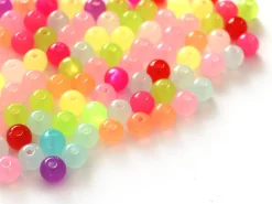 100 perles en plastique rondes 6 mm - multicolores