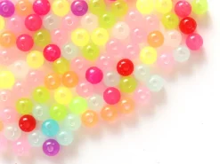 100 perles en plastique rondes 6 mm - multicolores