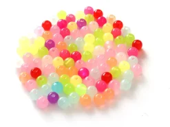 100 perles en plastique rondes 6 mm - multicolores