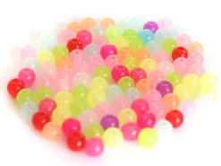 100 perles en plastique rondes 6 mm - multicolores