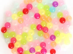 100 perles en plastique rondes 6 mm - multicolores