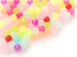 100 perles en plastique rondes 6 mm - multicolores