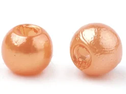 100 perles en plastique rondes imitation perles de culture - 6 mm - orange