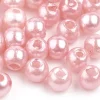 100 perles en plastique rondes imitation perles de culture - 6 mm - rose pâle