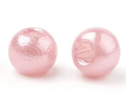 100 perles en plastique rondes imitation perles de culture - 6 mm - rose pâle